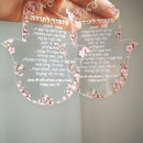 Personalized Acrylic Keychain, Custom Inscription, Wedding Souvenir Bar, Mitzvah Guest, Hebrew, Hamsa, Hymn of Thanksgiving 10pc