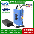 EScooter Ebike Battery Pack 36V 48V 52V 60V 72V 40Ah 25Ah 20Ah Waterproof Lithium Batteries 250W-3000W Motorcycle/Trikes/Bicycle