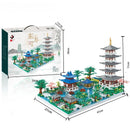 5186PCS Chinese Architecture Micro Building "Hangzhou West Lake "DIY Diamond Bricks with Ligh Toy for Kids Adult Gift