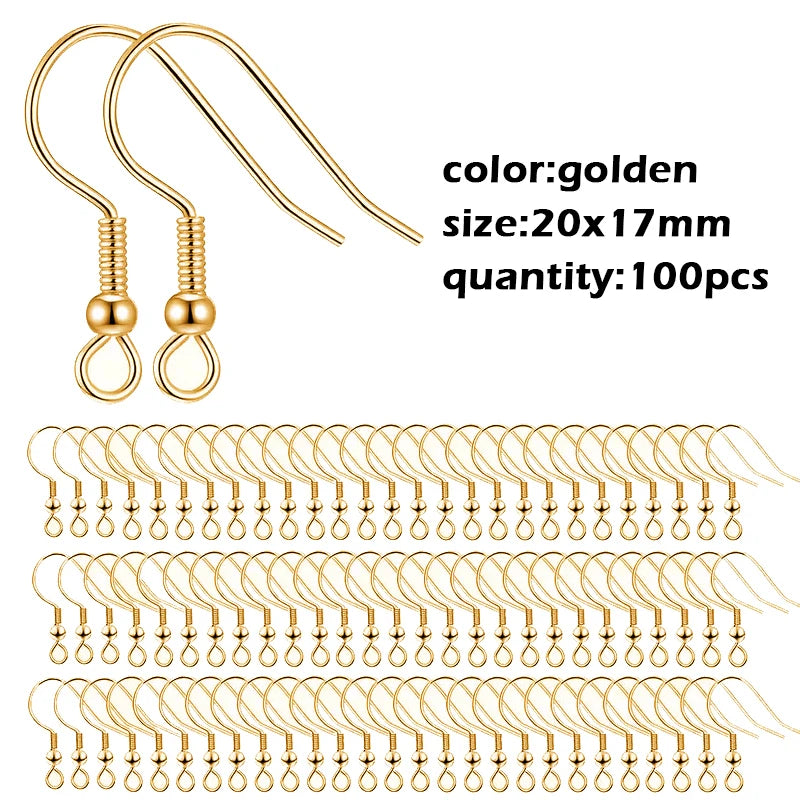 Stainless Steel Round Ball Post Earrings Stud Loops Earring Hooks Earplug  Fit Women DIY Earring Jewelry Making Christmas Craft