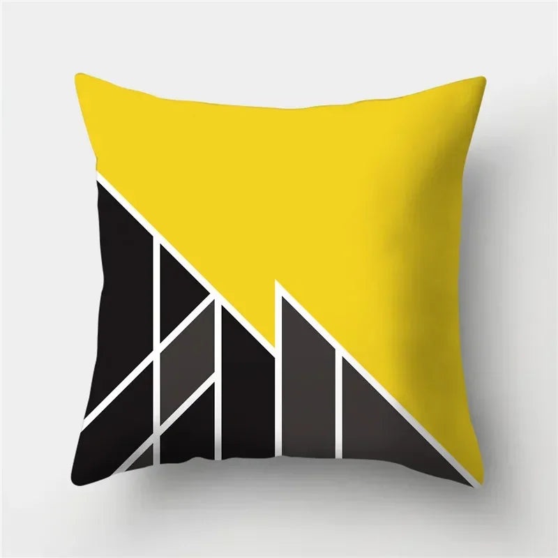 Geometry Cushion Cover Polyester Pillowcase Decorative Sofa Cushions Red Yellow Pink Pillowcover Home Decor Pillowcase 45x45cm