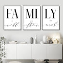 3tlg./Set Wohndekoration Luxus-Wohnzimmerbilder Dekorative Gemälde Minimalistisches Poster Wandkunst Familien-Schriftzug Leinwand