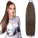 Synthetische Pferdeschwanz-Extensions Haargummi Geflochtener Pferdeschwanz Haarteil 24 Zoll Schwarz Blond Braun Frisur für Damen