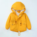 Boys Girls Winter Jacket Children Plus Velvet Thick Warm Coats Kids Fashion Zipper Outwears Autumn Hooded Windbreaker Clothing