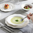 MALACASA LOTUS 16/32-PIECE Nordic European White Porcelain Tableware Set with Bowl,Dinner&Dessert&Soup Plate Set for 4/8