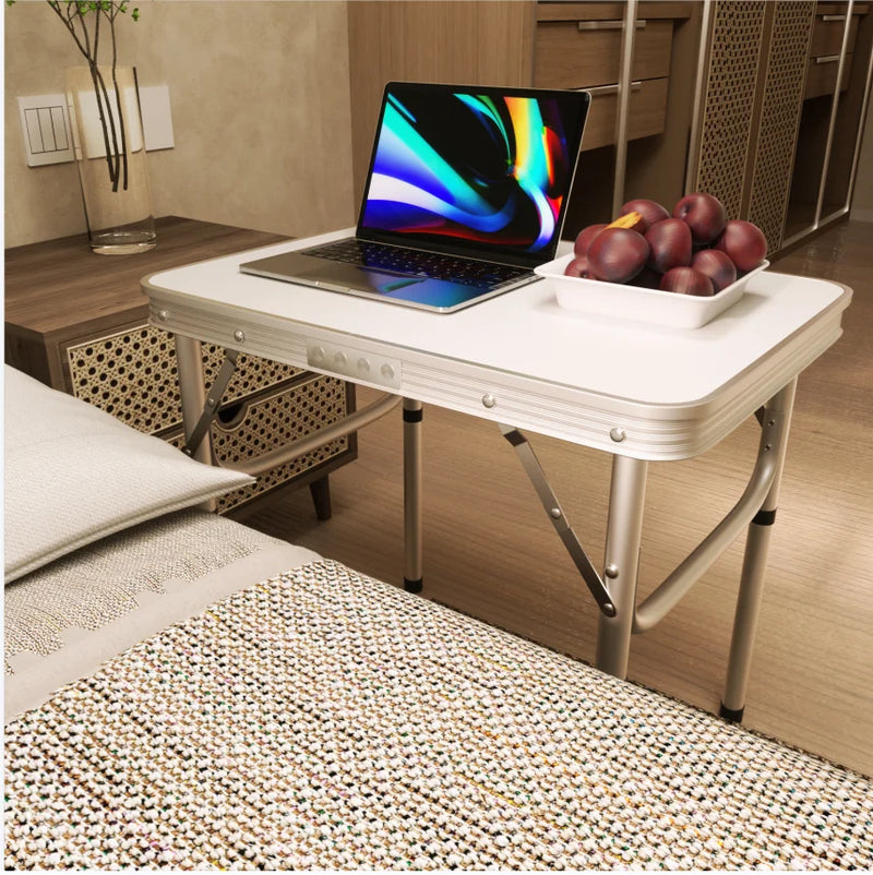 Mini Folding Camping Table, Aluminum Frame with Carry Handle, Adjustable Height, Portable Lightweight and Easy to Carry,