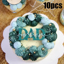 10Pcs Acrylic Dad Birthday Cakes Topper for Father's Day Party DIY Baking Cupcake Decor Tools Happy Birthday Decoration Supplies