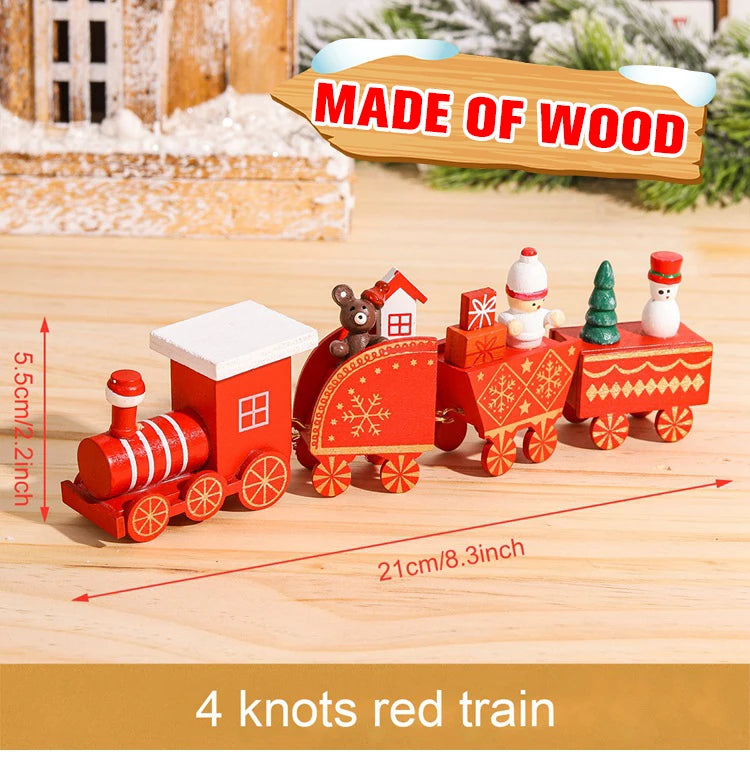 Wooden/Plastic Train Christmas Ornament Merry Christmas Decoration For Home 2024 Xmas Gifts Noel Natal Navidad New Year 2025