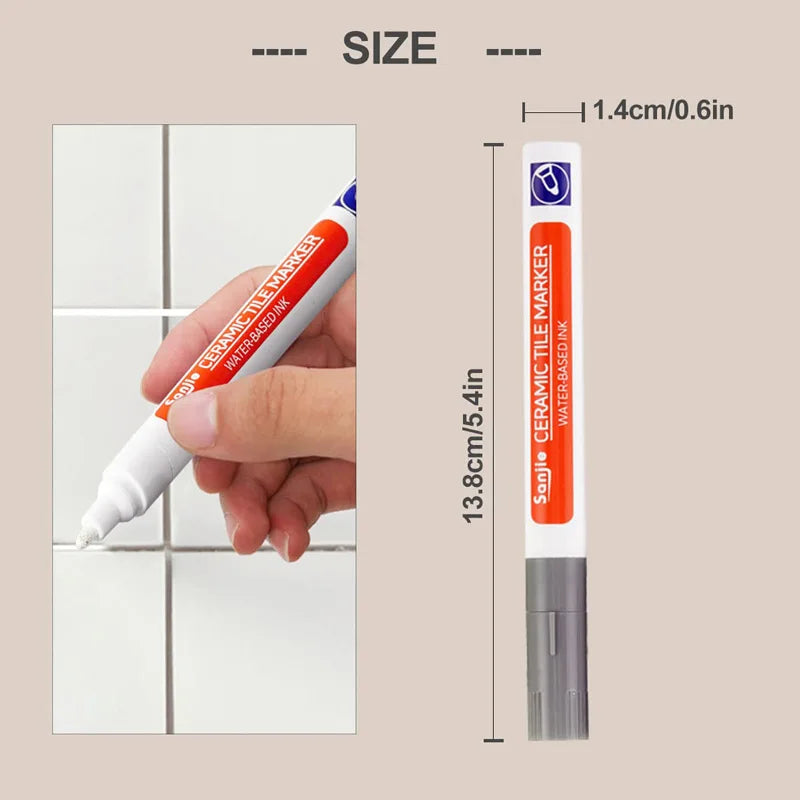 Haile 12Color Waterproof White Grout Tile Lines Marker Pens Gaps Repair Bathroom Porcelain Filling Grout Paint and Sealer Pen