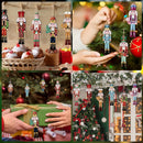 12pcs Christmas Wooden Nutcracker Soldier Pendant Xmas Tree Hanging Ornament 2025 Navidad Decoration for Home New Year Gift