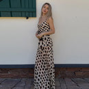 Polka Dots Print Detachable Scarf Sling Dress 2026 New Ladies Slim V-neck Spaghetti Strap Long Robes Women's Beach Dresses