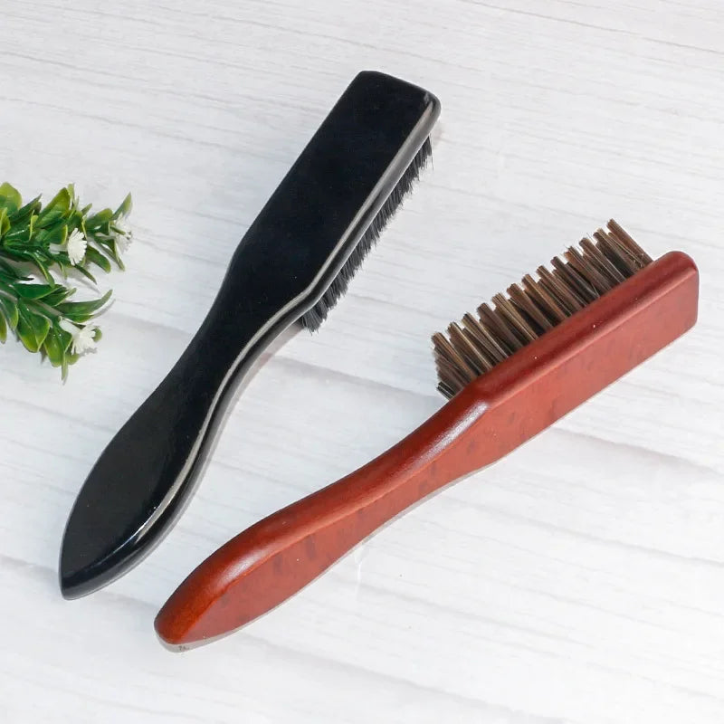 Men Beard Brush Wood Handle Boar Bristle Moustache Cleaning Brush Hairdressing Anti Static Barber Hair Styling Comb Shaving Tool