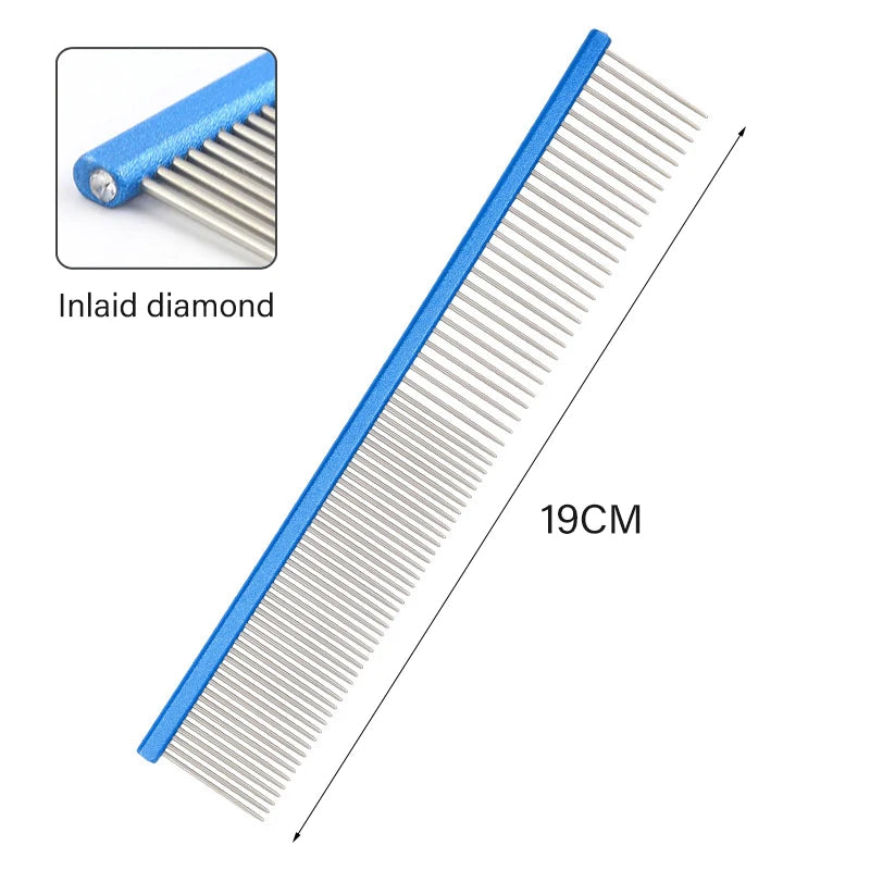 Light Aluminum Pet Comb 6 Colors Optional Professional Dog Grooming Comb Puppy Cleaning Hair Trimmer Brush Pet Accessories