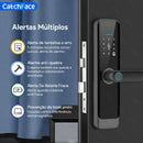 Tuya Silver Smart Türschloss Portugiesische Sprachausgabe Sicheres Digitales Elektronisches Schloss Bluetooth APP Fingerabdruck Passwort RFID Entsperren