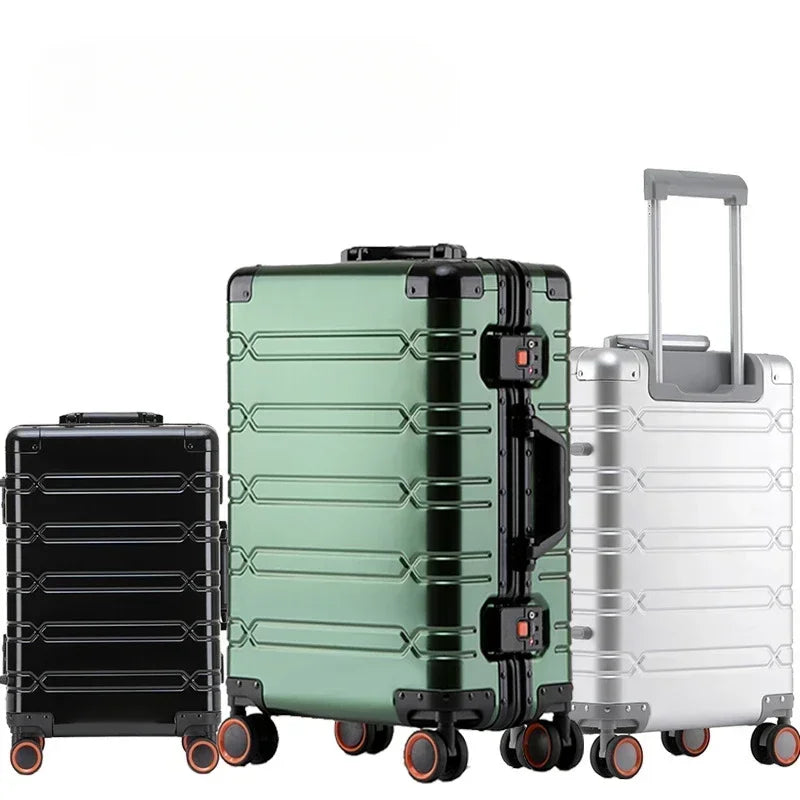 Large Capacity Trolley Suitcase Travel Bag Aluminum-magnesium Alloy Travel Suitcase Business Rolling Luggage
