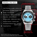 2026New PAGANI DESIGN Quartz Panda Dial Watch Sapphire Luxury Luminous 500 Bezel Men Watch 316L All Steel Japan Movt Chronograph