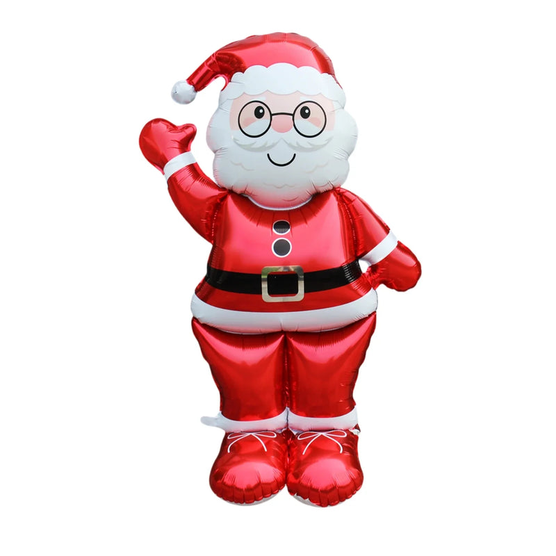 1pc New Extra Large Standing Santa Claus Foil Balloon Christmas Holiday Party Decoration New Year Birthday Supplies Easter Gift