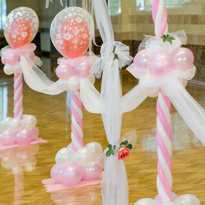 Metal Balloon Column Stand Kit with Base for Ballon Tower Pillar Stand Reusable Balloon Holder for Wedding Birthday Christmas