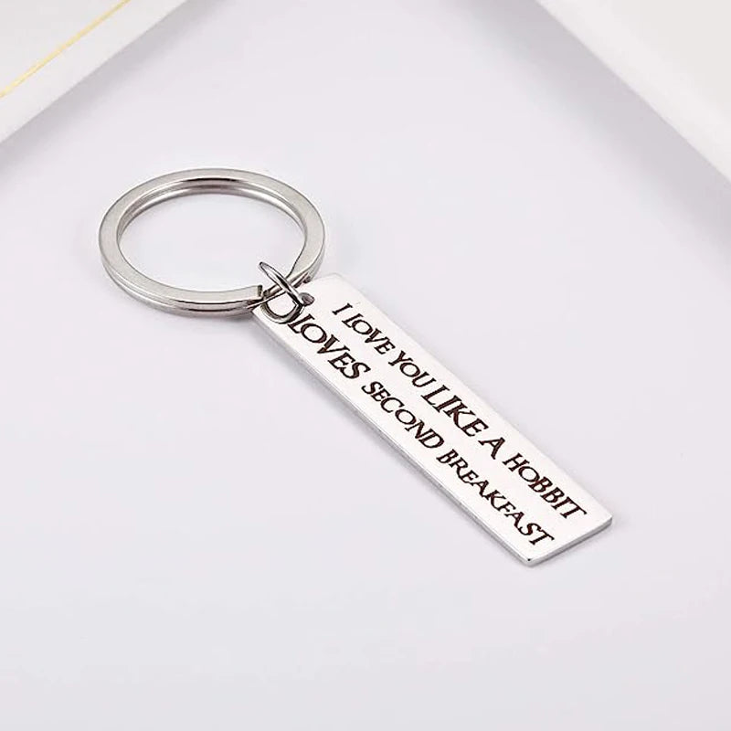 I Love You Like a Hobbit Loves Second Breakfast Keyring for Lord of the Rings Lover Fans Keychain Gifts Boyfriend Girlfriend