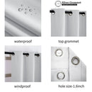 Custom Blackout Curtain Outdoor Waterproof Windproof Curtains Top Bottom Grommets Curtain for Balcony/Garden/Patio/Porch/Pool