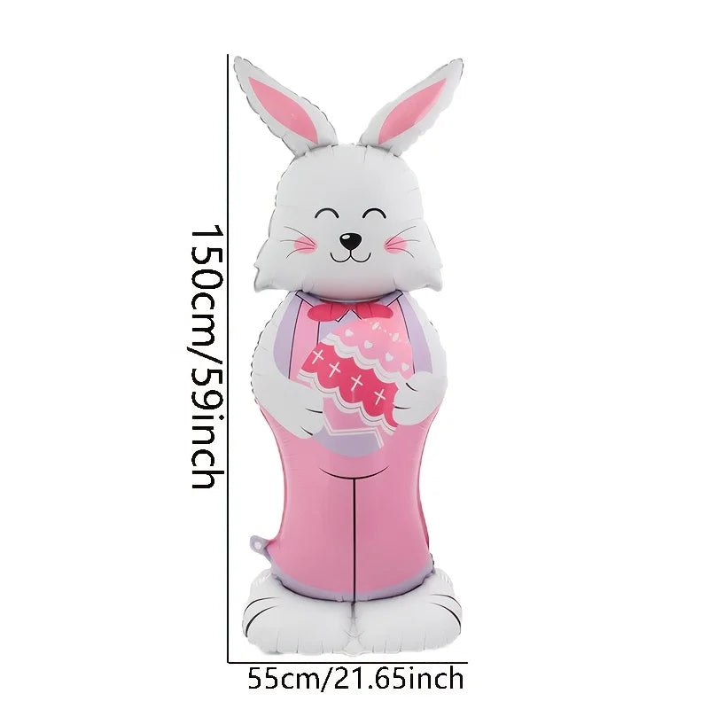 1pc Easter Standing Cartoon Shaped Rabbit Carrot Aluminum Film Balloon Festival Party Decoration Decoration
