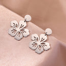 Skyrim Frauen Mädchen Blumen Ohrstecker Edelstahl Gold Farbe Böhmische Tropfenohrringe Koreanische Mode Schmuck Weihnachtsgeschenk