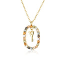 ANDYWEN 925 Sterling Silver Gold Letters A - Z  Initial M S C K Alphabet Pendente Long Chain Necklace Say My Name Fine Jewelry