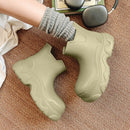 Rain Shoes Women's Waterproof, Non-slip Mid-welly Boots Thick Soles Increase Wear and Deodorant Water Shoes