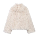 HH Winter Female Trendy Elegant Fur Coats Casual Solid Long Sleeves Turn Down Collar 3 Colors Autumn Warm Chic Jackets