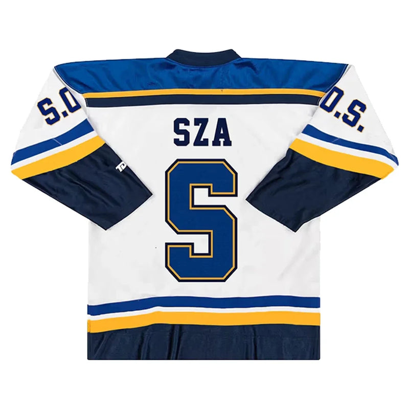 SZA Jersey SOS Blind New Album Merch T-shirt 2023 North American Tour Unisex V-neck Long Sleeve Loose Pullover Tops Streetwear