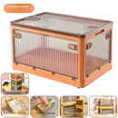 Foldable Storage Box Transparent Large Capacity Organizer with Wheels for Wardrobe Clothes Toys Books Sundries Home Storage Box