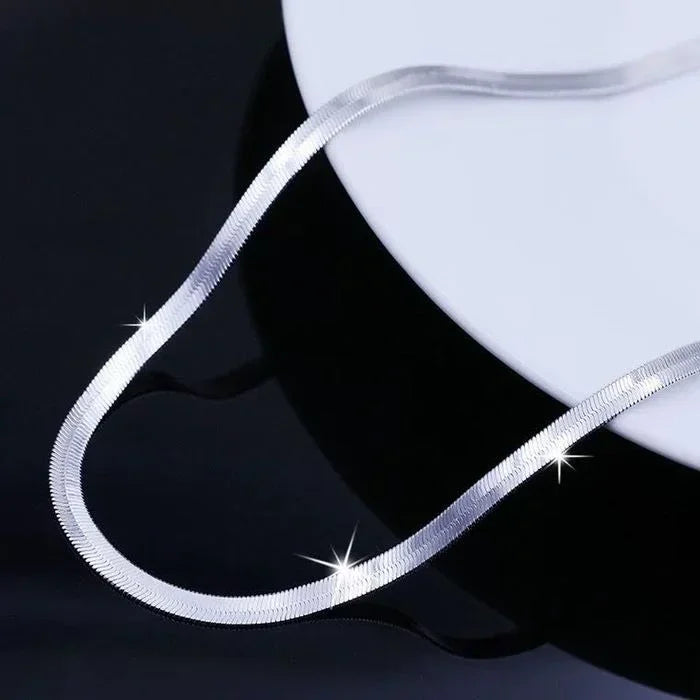New 925 Sterling Silver fine 4MM Blade Chain Necklace for Women MEN Luxury wedding party Jewelry Best friend Holiday gifts