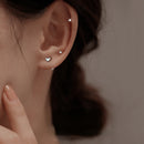 VOQ Silber Farbe Mode Liebe Schraube Ohrstecker Ohrringe für Frauen Studentinnen und Teenager Schmuck Geschenk Koreanische Ohrringe