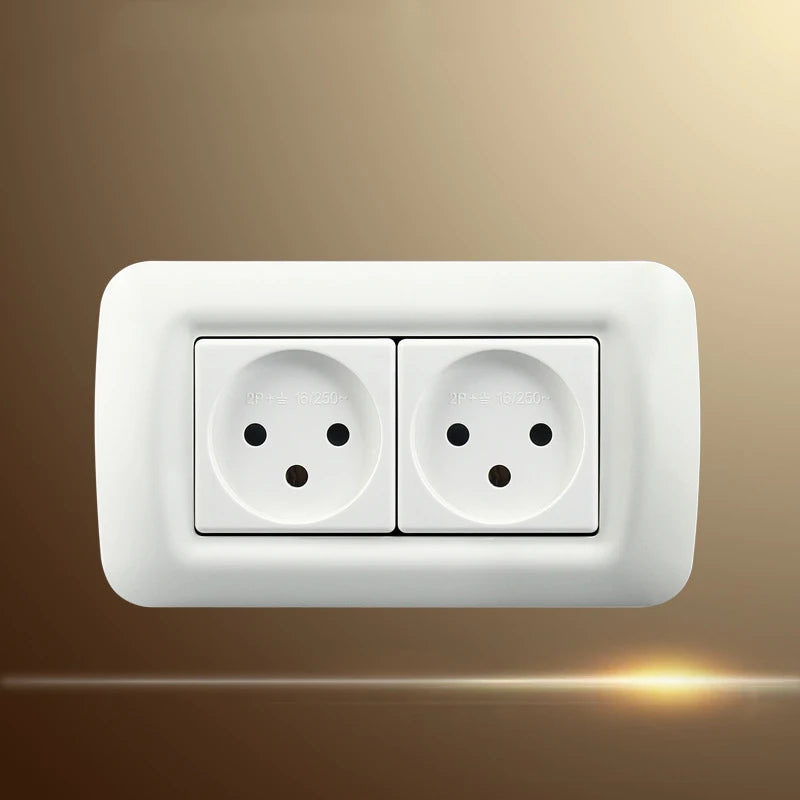 146mm Extended Two-position Israel Plug 16A PC Panel Three-hole wall Power Outlet With Grounding Safety And High Quality Socket