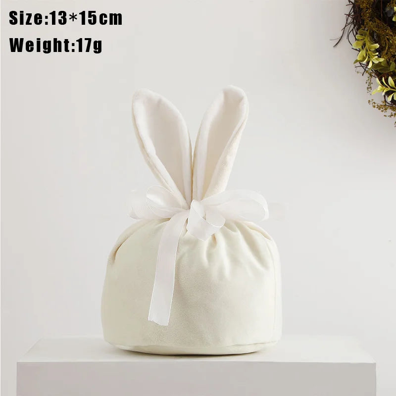 1pc Velvet Easter Bags Cute Bunny Gift Packing Bags Dropshipping Rabbit Chocolate Candy Wedding Birthday Party Decoration 2025