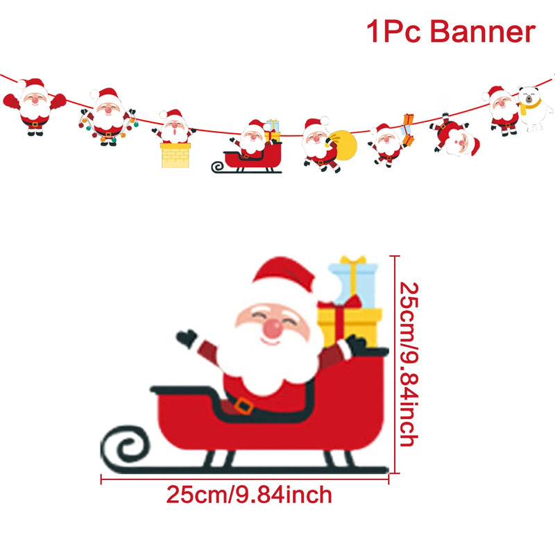 Christmas Banner 2023 Merry Christmas Decorations for Home Garland Santa Claus Navidad Natal Xmas Gift Noel Decor New Year 2024