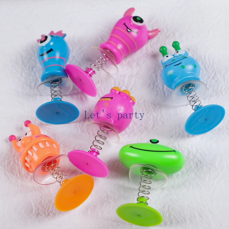 6Pcs Cute Monster Spring Jumping Dolls Toys for Kids Birthday Party Favors Baby Shower Pinata Fillers Gift Bag Carnival Prizes