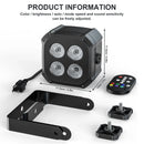 U'King 1/2Pcs 4X8W LED Square Par Light RGBWYP+CYAN Stage Lights Remote&DMX Controlled DJ Light For Wedding Party Bar Club Disco