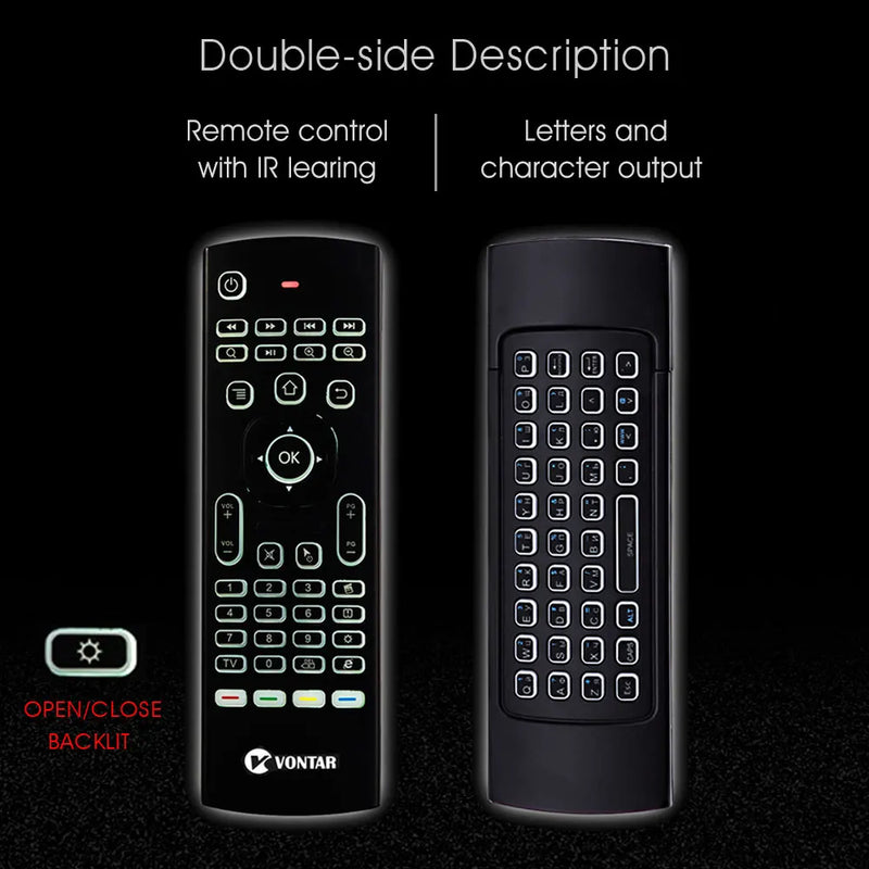 Backlit MX3 Air Mouse Smart Voice Remote Control 2.4G Wireless Keyboard IR Learning For Android 11.0 10.0 TV BOX Android 11 10 9