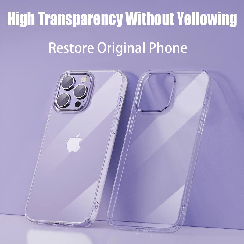 Transparent Phone Case For iPhone 15 11 12 13 14 Pro Max Soft TPU Silicone For iPhone X XS Max XR 8 7 Plus Back Cover Clear Case