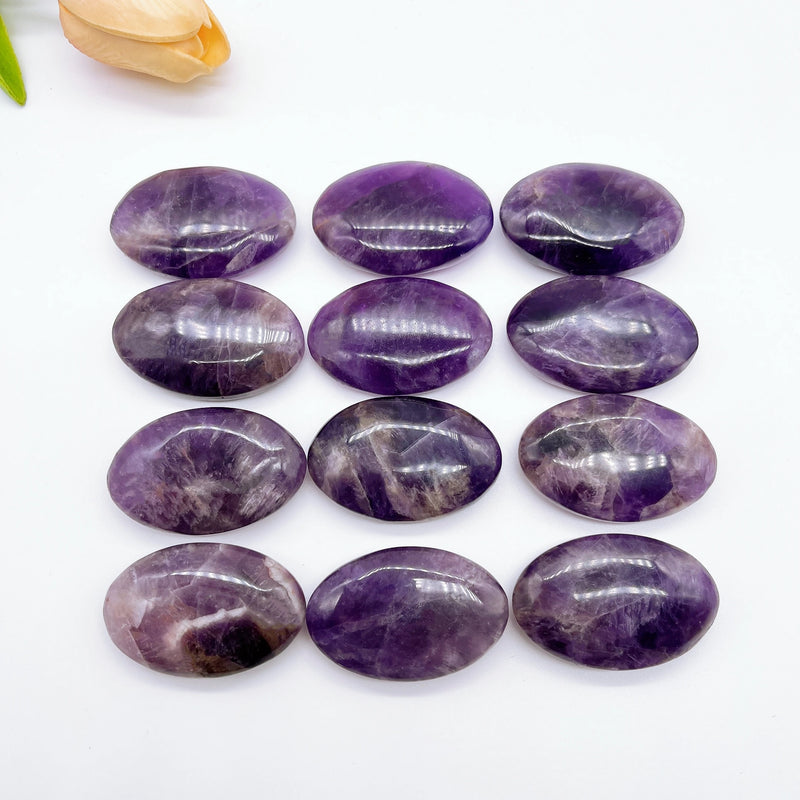 Natural Dream Amethyst Palm Crystal Stone High Quality Tumbled Stones Energy Reiki Quartz Hot Compress message tool Home Decor