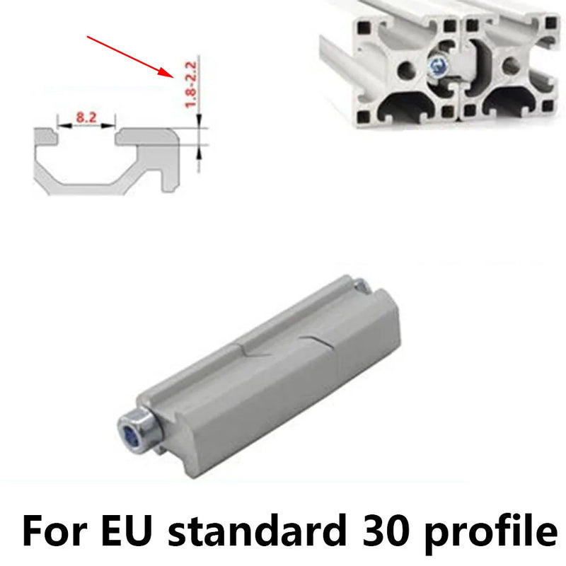 European Standard Aluminum Profile One-Line Connector Parallel Clamping Head 20 30 40 45 Docking Fixed Block Built-in Connector