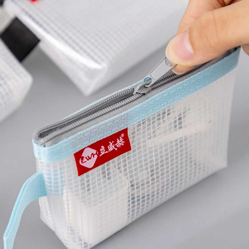 Zipper Pouch Traveling Small Coin Wallet Mini Mesh Coin Bags Money Earphone Data Line Storage Bags Bus ID Credit Card Holder