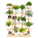 9 Tier Large Bamboo Plant Stand Corner Shelf Garden Flower Pot Display Shelving Unit Indoor Outdoor
