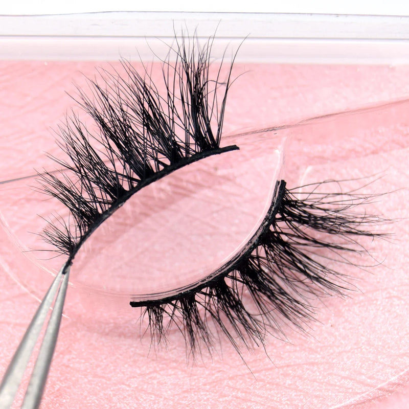 Visofree Half Mink Lashes Make Up False Eyelashes Hand Up Natural Long Mink Lashes Cruelty Free Crisscross Mink Fake Eyelashes