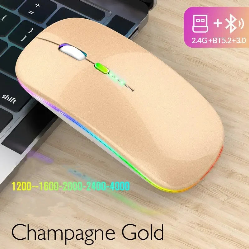 Bluetooth Mouse for APPle MacBook Air Pro Retina 11 12 13 15 16 mac book Laptop Wireless Mouse Rechargeable Mute Gaming Mouse