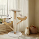 Modern Cat Tree Activity Tower with Plush Cushion and Toy Ball Sisal Scratching Post Kitten Condo Play House for Indoor