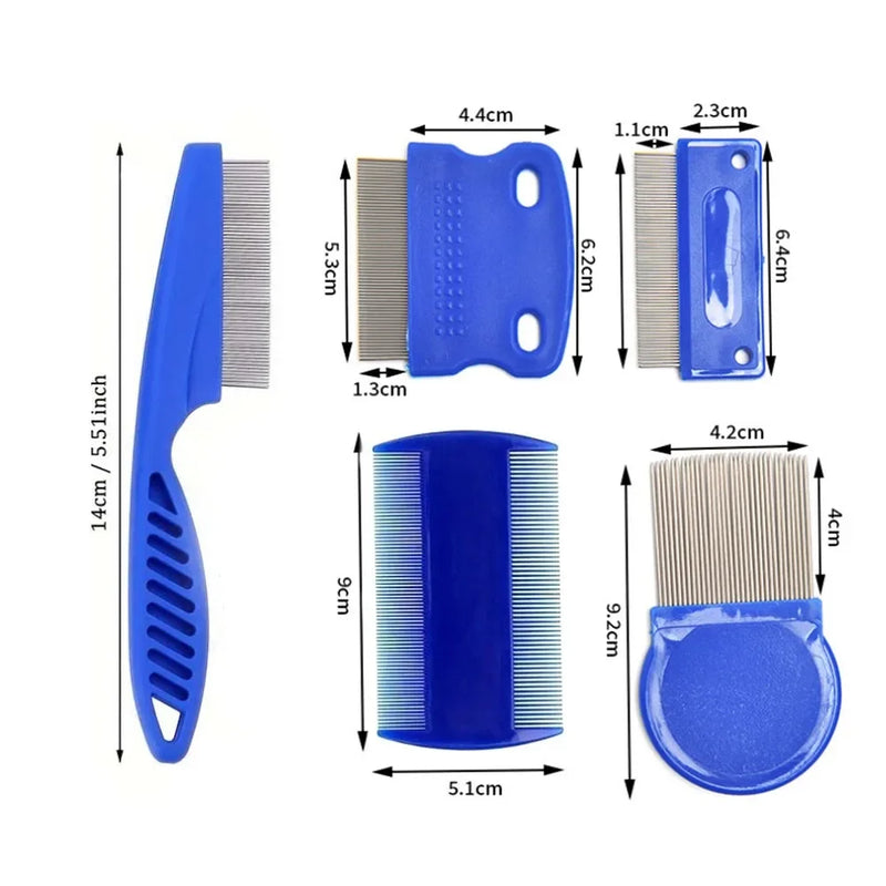 4/5/6pcs/set Effective Pet Lice Remover Grooming Comb Set for Dog and Cat Double Sided Professional Pet Tear Stain Remover Tools