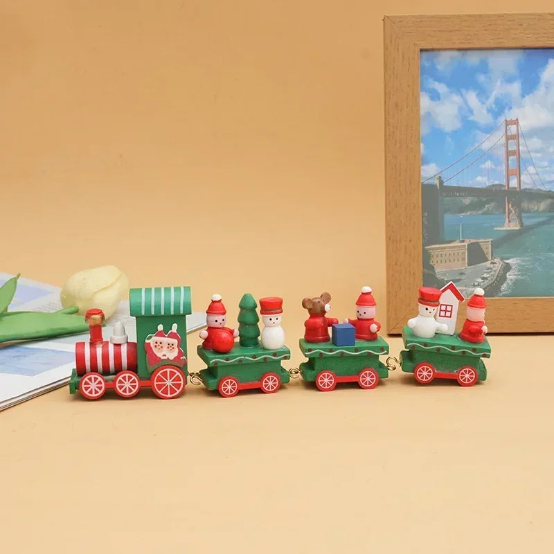 New Wooden/Plastic Train Christmas Ornament Merry Christmas Decoration for Home 2023 Xmas Gifts Noel Natal Navidad New Year 2024