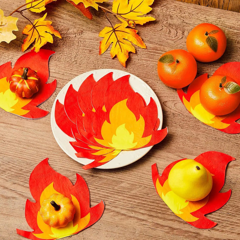 16/32/64 Pcs Fire Napkins Flame Napkins Disposable Paper Napkins for Firefighter Theme Fire Truck Birthday Fireman Party Decors